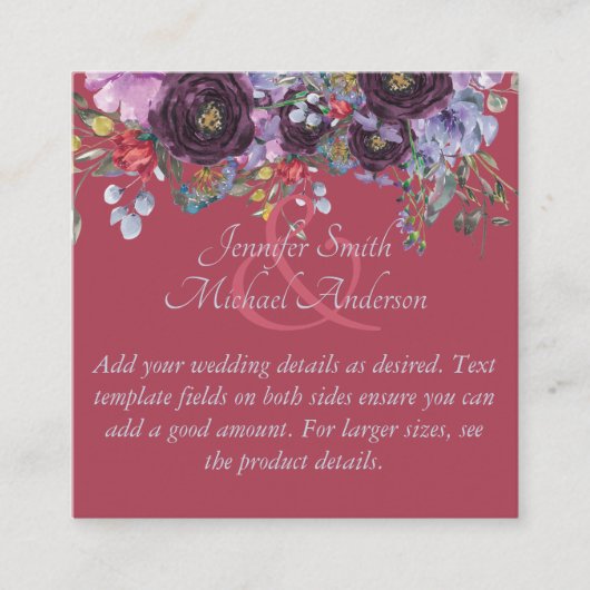 Budget Maroon Pink Floral Wedding Sjabloon (Voorkant)