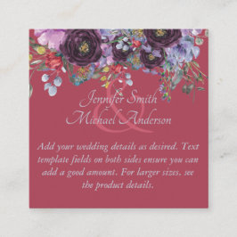 Budget Maroon Pink Floral Wedding Sjabloon