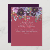 Budget Maroon Pink Floral Wedding Sjabloon (Voorkant / Achterkant)