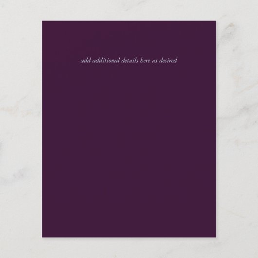 Budget Maroon Pink Floral Wedding Sjabloon (Achterkant)