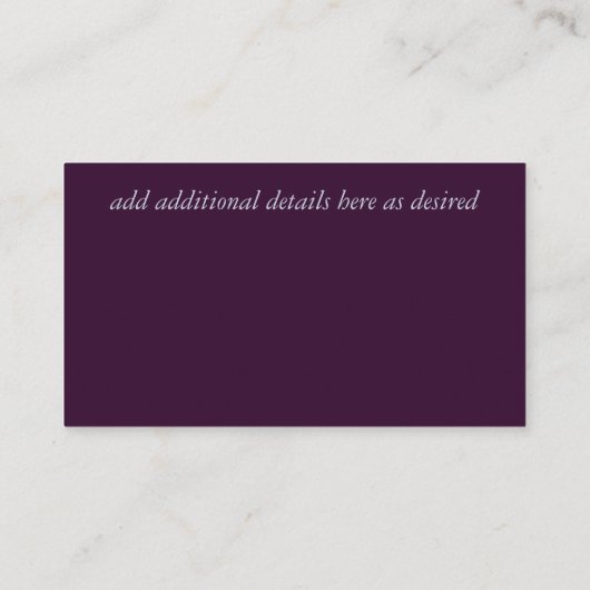 Budget Maroon Roze Bloemige Huwelijk Template Informatiekaartje (Achterkant)