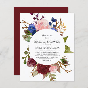 Budget Marsala Floral Bridal Shower
