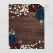 Budget Marsala & Navy Rustic Wedding Invitation (Achterkant)