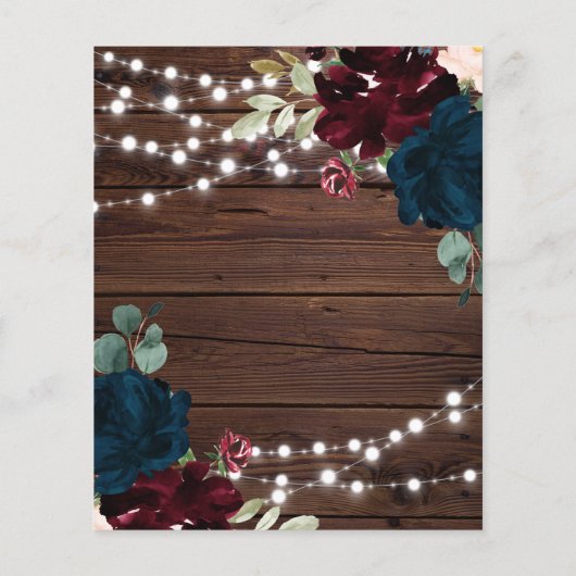 BUDGET Marsala & Navy Rustic Wood Bespaar op datum (Achterkant)