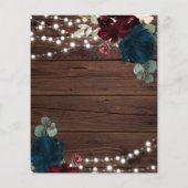 Budget Marsala & Navy Wood Baby shower Uitnodiging (Achterkant)