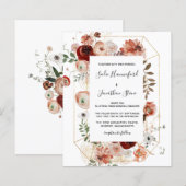 Budget Marsala Pink Terracotta Floral Wedding (Voorkant / Achterkant)