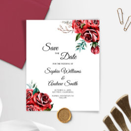 BUDGET Marsala Red Rose Rustiek Save The Date