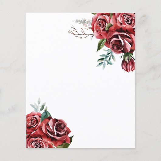 BUDGET Marsala Red Rose Rustiek Save The Date (Achterkant)