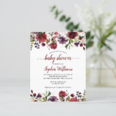 Budget Marsala & Roze Roze Baby shower Uitnodiging (Staand voorkant)