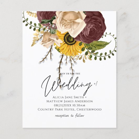 BUDGET Marsala Rozen Sunflower Weddenite (Voorkant)