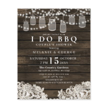 Budget mason jars BBQ Couples Shower Uitnodiging