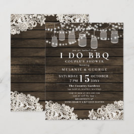 Budget mason jars BBQ Couples Shower Uitnodiging