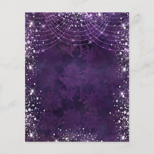Budget Masquerade paars Sweet 16 uitnodiging (Achterkant)