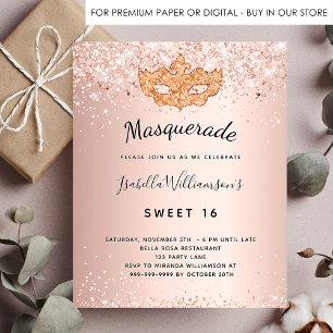 Budget Masquerade roos gold glitter Sweet 16