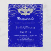 Budget Masquerade royal blue Silver Sweet 16 (Voorkant)
