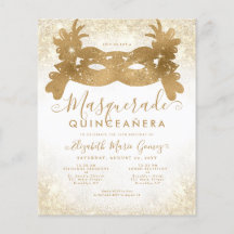 Budget Masquerade Wit Goud Glitter Quinceanera