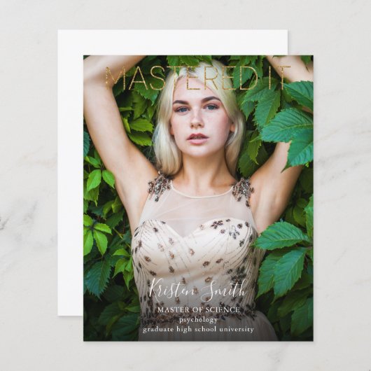 Budget Mastered It Gold Afstuderen Foto Announceme (Voorkant / Achterkant)