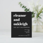 Budget Matisse Botanical Black Bold Wedding Invite (Staand voorkant)