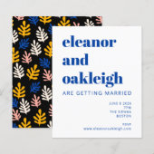 Budget Matisse Botanical Blue Wedding Invite (Voorkant / Achterkant)