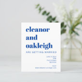 Budget Matisse Botanical Blue Wedding Invite (Staand voorkant)