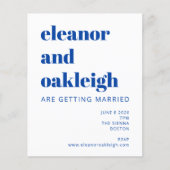 Budget Matisse Botanical Blue Wedding Invite (Voorkant)