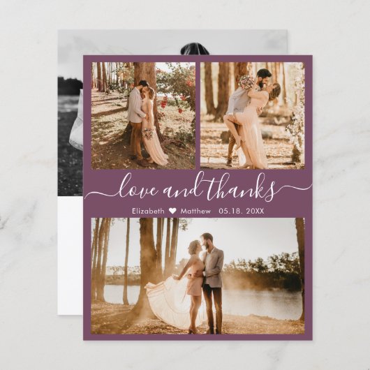 Budget Mauve 3 Foto Collage Weddenschap Hartelijk  (Voorkant / Achterkant)