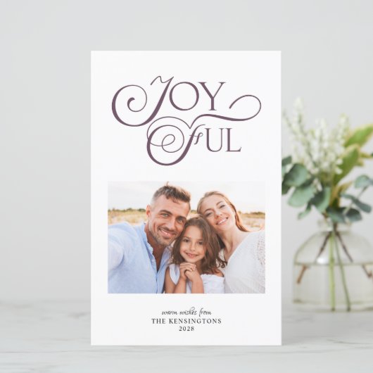 Budget Mauve Paars Joyful Kerstfeestelijke Foto (Staand voorkant)