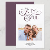 Budget Mauve Paars Joyful Kerstfeestelijke Foto (Voorkant / Achterkant)