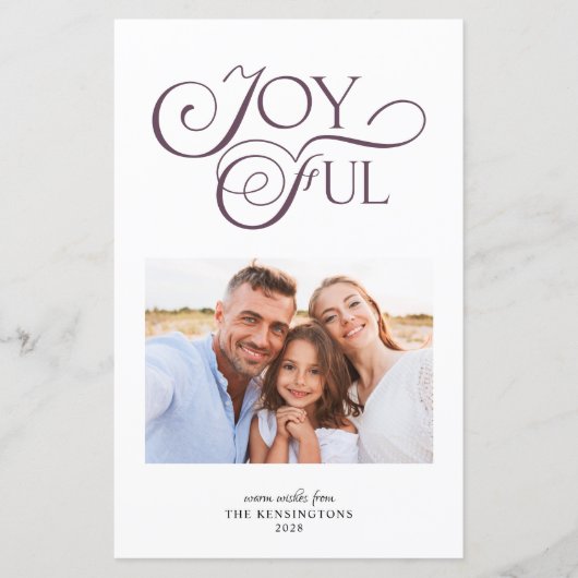 Budget Mauve Paars Joyful Kerstfeestelijke Foto (Voorkant)