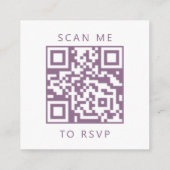 Budget Mauve Script Trouw QR Code RSVP Informatiekaartje (Achterkant)