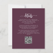Budget Mauve Silver Floral QR Code Wedding Invite (Achterkant)