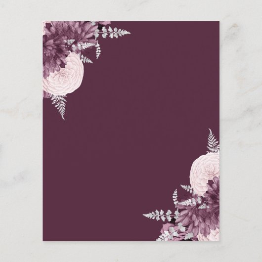 Budget Mauve Silver Floral Save the Date (Achterkant)