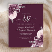 Budget Mauve Silver Floral Save the Date