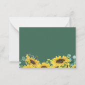 Budget Meal RSVP | Zonnebloem Eucalyptusbladeren Notitiekaartje (Achterkant)