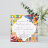 Budget Mediterraanse Tegels Kleurrijke Gouden Bloe (Staand voorkant)