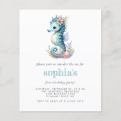 Budget Meisje 1e Verjaardag Schattige Zeepaardje U (Voorkant)