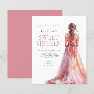 Budget Meisje in Roze Gown Sweet 16 Verjaardag uit