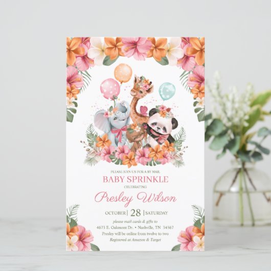 Budget Meisje Oerwoud Safari Baby Sprinkle (Staand voorkant)