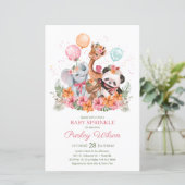 Budget Meisje Safari Dieren Baby Sprinkle (Staand voorkant)