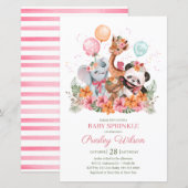 Budget Meisje Safari Dieren Baby Sprinkle (Voorkant / Achterkant)