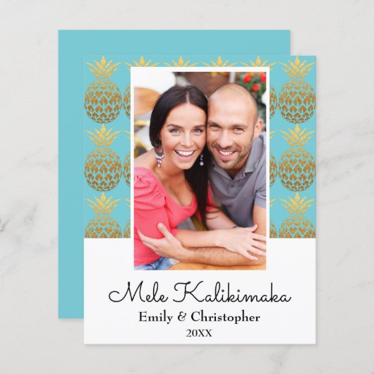 Budget Mele Kalikimaka - kerstfotokaart (Voorkant / Achterkant)