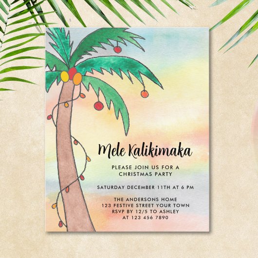 Budget Mele Kalikimaka Partij Uitnodiging