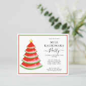 Budget Mele Kalikimaka Watermelon Party Uitnodigin (Staand voorkant)