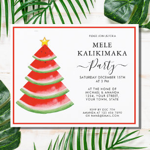 Budget Mele Kalikimaka Watermelon Party Uitnodigin