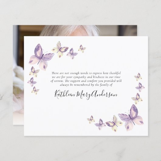 Budget Memorial - Bedankt | Butterflies (Voorkant / Achterkant)