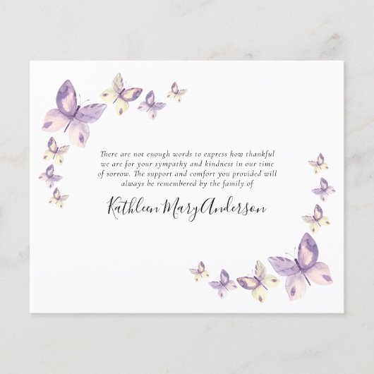 Budget Memorial - Bedankt | Butterflies (Voorkant)