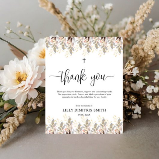 Budget Memorial Begrafenis Dank u kaart