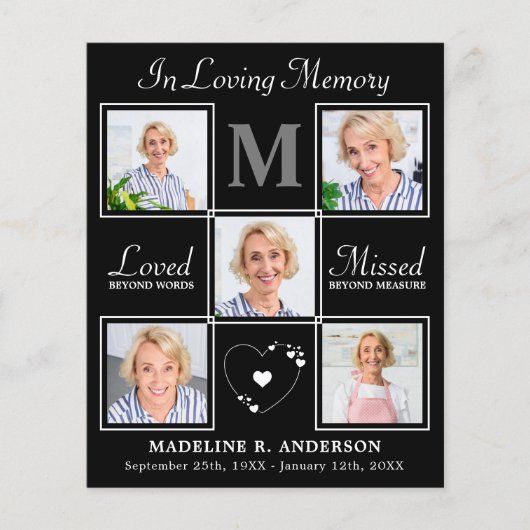 Budget Memorial Elegant 5 Foto Funeral Hartelijk d (Voorkant)