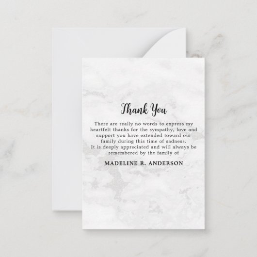 Budget Memorial Foto Sympathie Funeral Dankuwel Notitiekaartje (Achterkant)