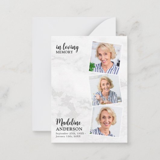 Budget Memorial Foto Sympathie Funeral Dankuwel Notitiekaartje (Voorkant)